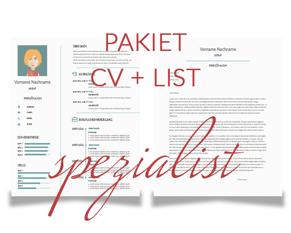 Pakiet CV + List motywacyjny Spezialist